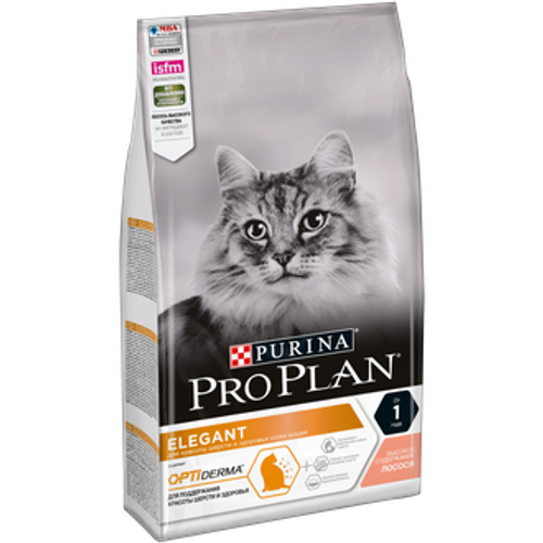 Purina Pro Plan Elegant Сухой корм для кошек для шерсти c лососем, 1,5 кг