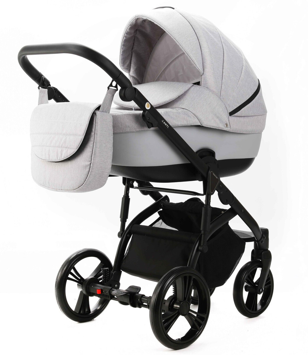 Детская коляска Adamex Lanti 2 в 1 LN-PS46 TIP (СВ.СЕРЫЙ + СВ.СЕРАЯ КОЖА)