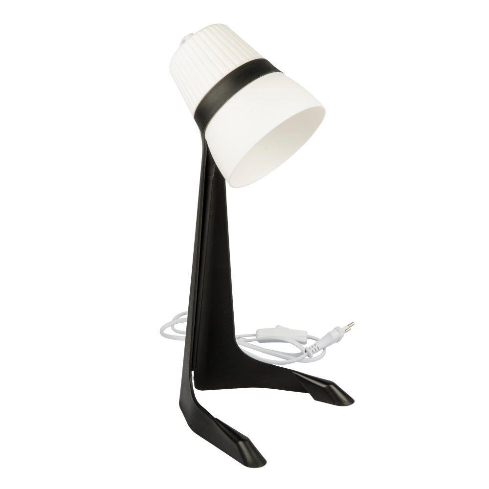 ULO-K22 D-E14-A BLACK-WHITE Светильник настольный. 40W. Цоколь E14. Механический выключатель. Черный с белым. ТМ Uniel