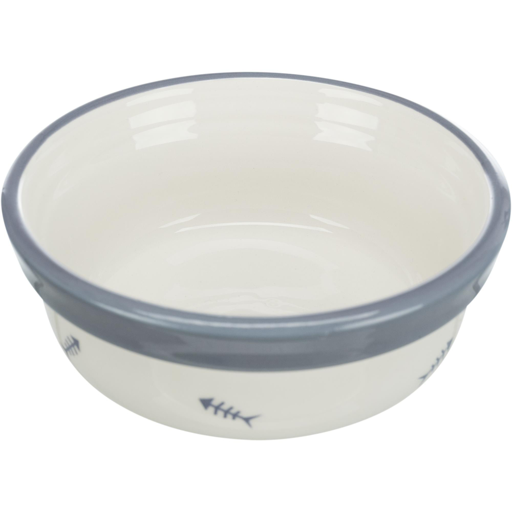 Миска для кошек Trixie Ceramic Bowl, размер 12см., белый/серый-голубой