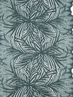 1079 Кружево эластичное 19 см, Италия, мандала, бальзамический зеленый