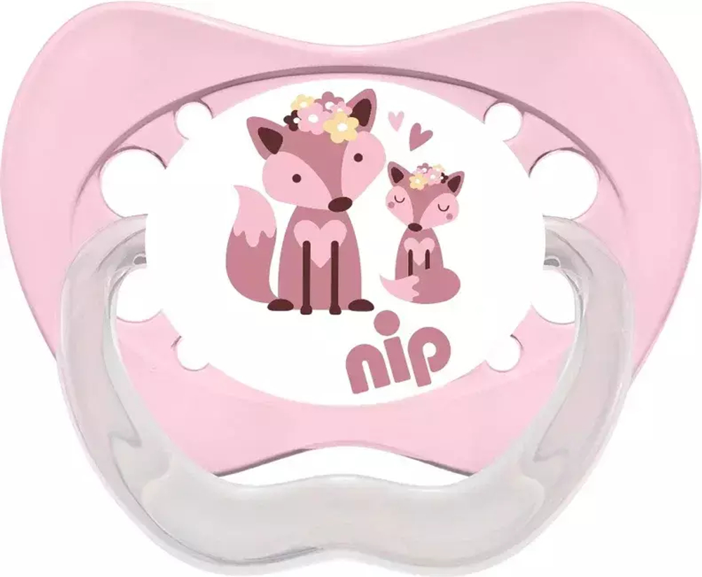 Пустышка силиконовая NIP "Family" 1 шт. лиса размер 3