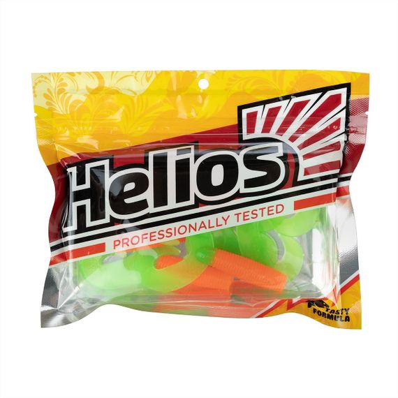 Твистер Helios Credo Double Tail 2,95"/7,5 см Orange & Green 7шт. (HS-12-025)