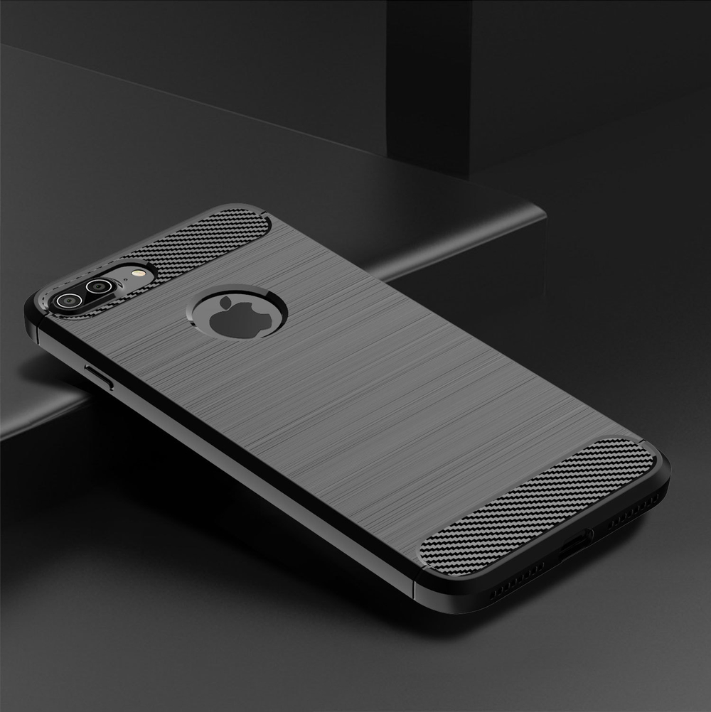 Чехол для iPhone 8 Plus цвет Black (черный), серия Carbon от Caseport
