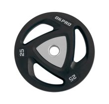Диск олимпийский полиуретановый 25 кг OKPRO серый лого