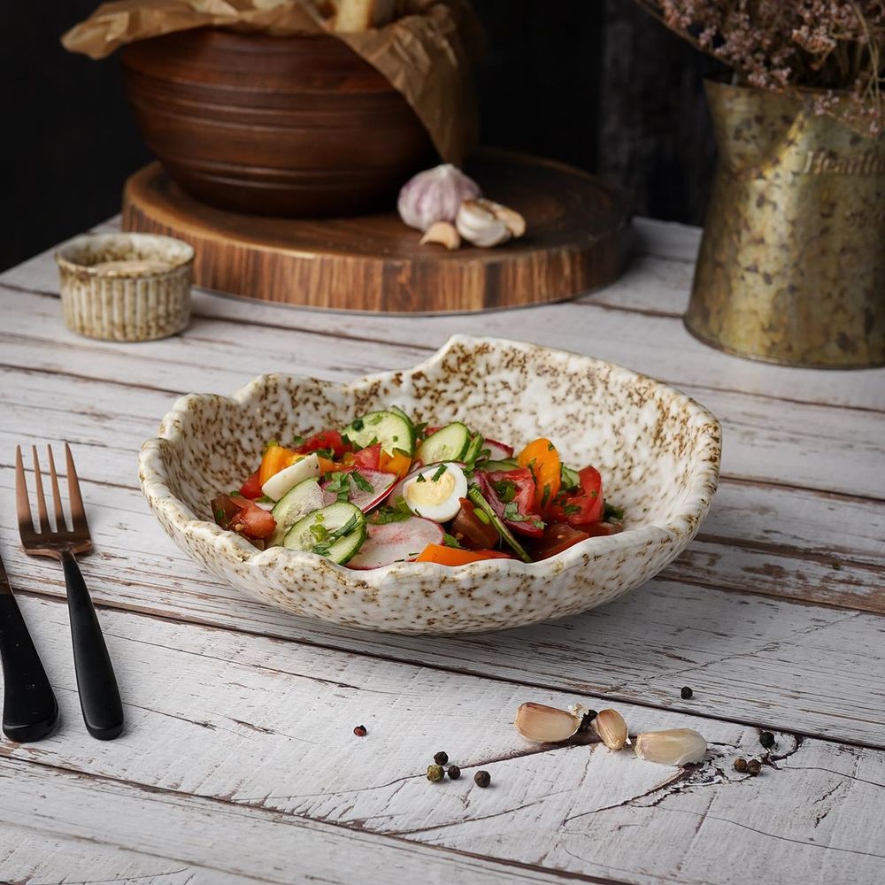 Блюдо 700 мл, d=22.5 h=6.2 см "Brown Spider Silk" / "Stockholm" P.L.-ProffCuisine