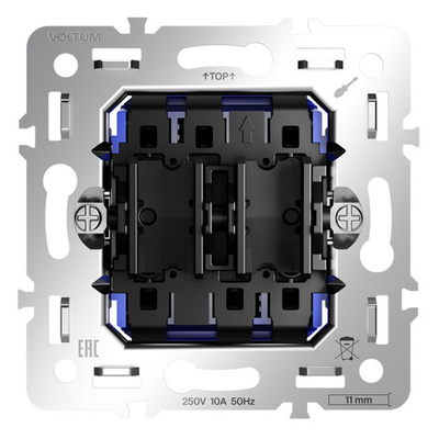 Механизм проходного переключателя двухклавишного 10А, S70