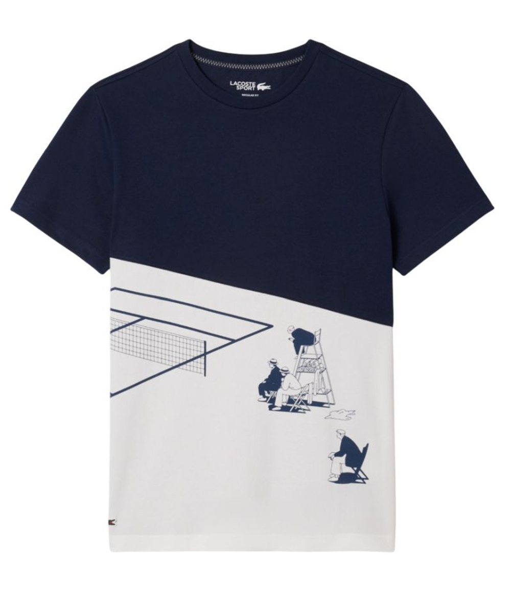Мужская теннисная футболка Lacoste Tennis Heritage Graphic - разноцветный