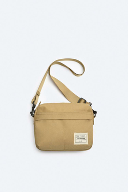 ZARA СУМКА ИЗ ТКАНИ, БЕЖЕВЫЙ