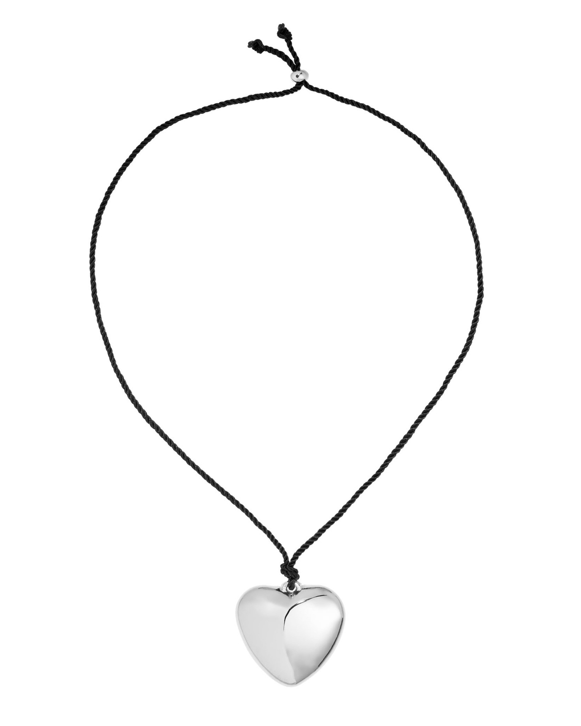 Подвеска металлическое сердце, серебро