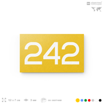 Номер на дверь 242, табличка на дверь для офиса, квартиры, кабинета, аудитории, склада, желтая 120х70 мм, Айдентика Технолоджи