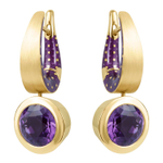 Серьги c Аметистом, Эмаль, E0178-23/7