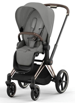 Коляска Cybex Priam IV Rosegold complete Aton S2 Ocean Blue Base One 4 в 1 Mirage Grey