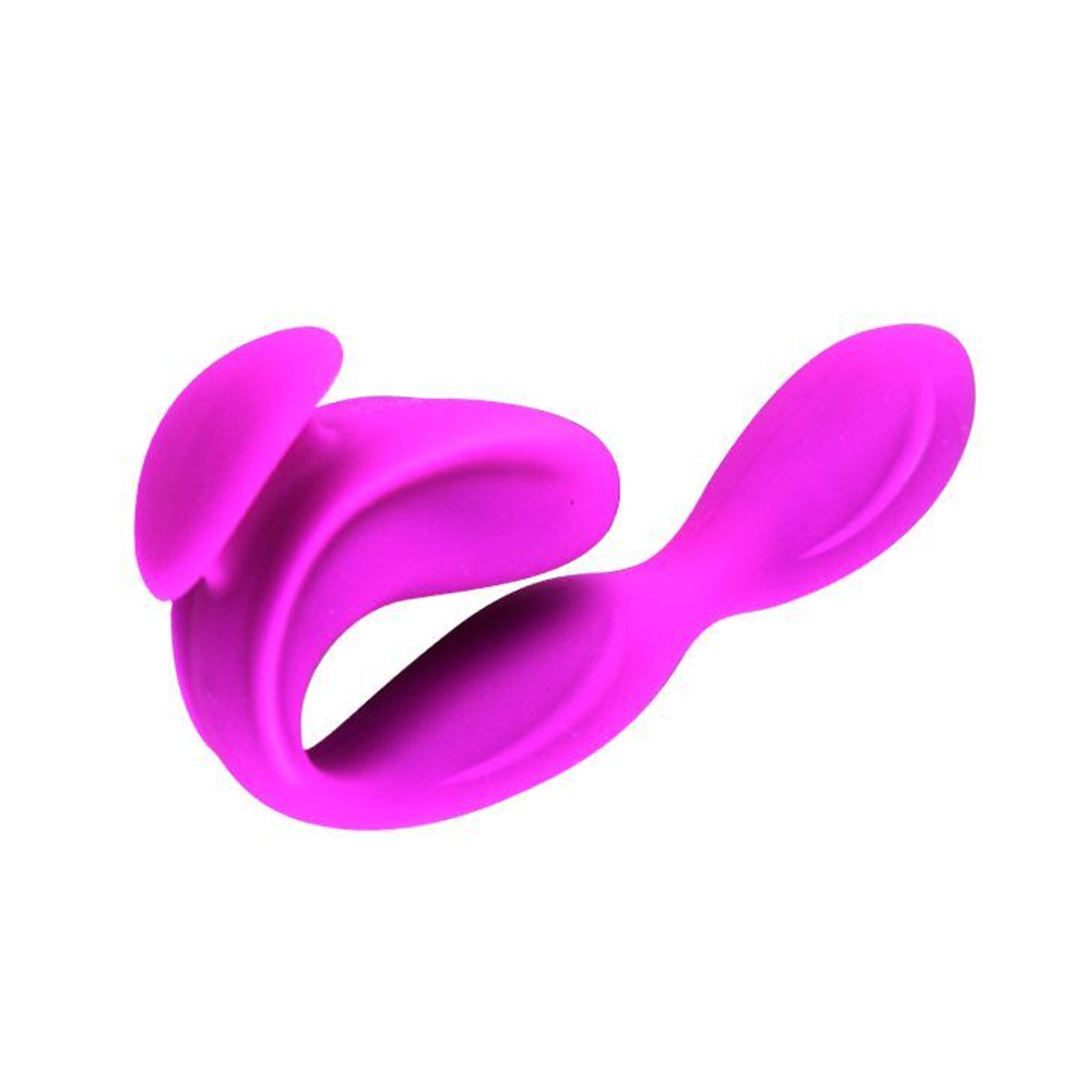 Перезаряжаемый вибромассажер с клиторальной стимуляцией - 21 см. (Цвет: фиолетовый)