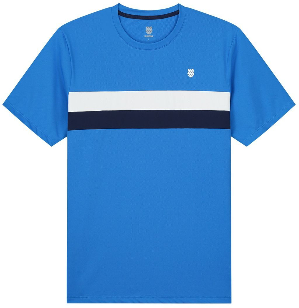Теннисная футболка K-Swiss Tac Core Team Stripe Crew M - Blue