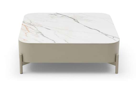 Журнальный столик с выдвижными ящиками Nomu, 90х90 см, керамика