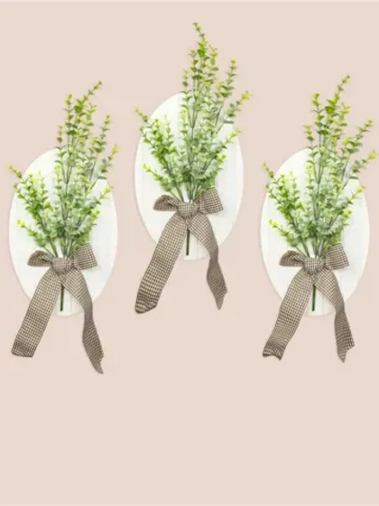 Набор из трех панно "Букетик" с цветами 19*29 см