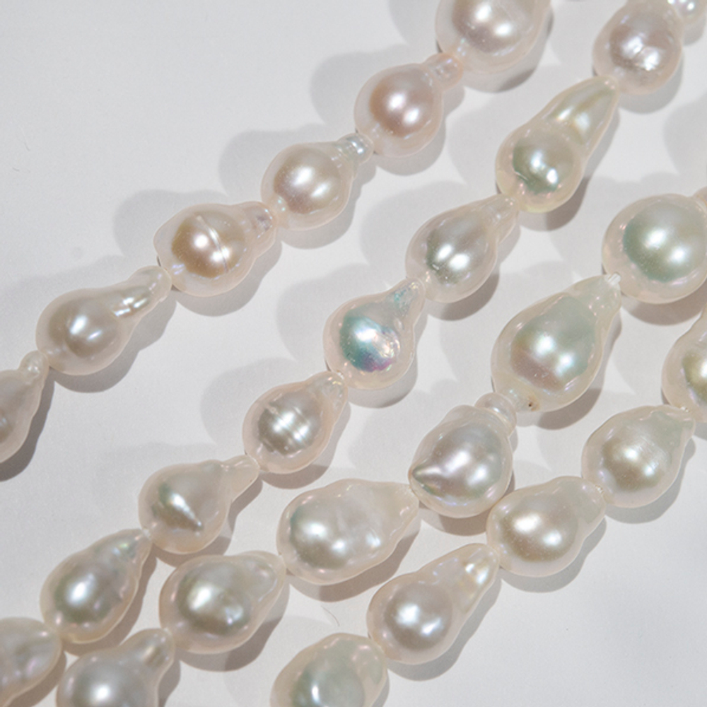 Жемчуг барочный каплевидный Акойа с ядром 10*13-6,5-8мм