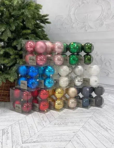 Набор пластиковых шаров Прага 100 мм., белый перламутр, 4 шт., Christmas DeLuxe (87579)