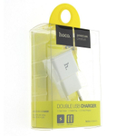 Сетевой адаптер питания HOCO UH202 2USB 2.1A (белый)