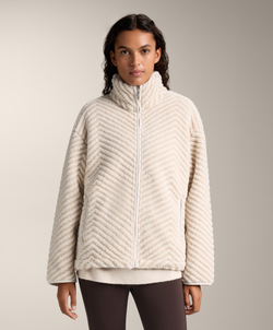 Oysho Куртка из искусственной овчины с узором «ёлочка», экрю