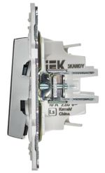 SKANDY Выключатель 2-клавишный перекрестный 10А SK-V06N металл никель IEK