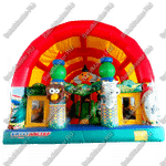 Коммерческий надувной батут "Зверята с крышей" 10*6*6 м