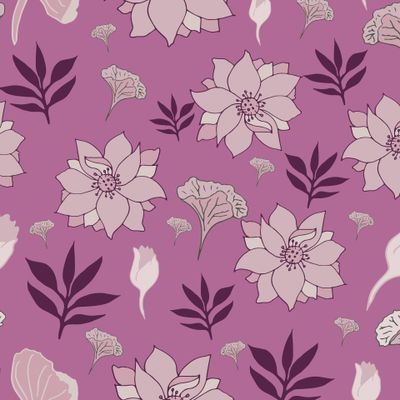 Цветочный принт с водяными лилиями и кувшинками