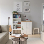 Шкаф - SKRUVBY  IKEA/ СКРУВБИ ИКЕА, 70x90 см, белый/под беленый дуб