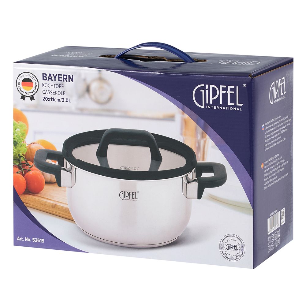 Кастрюля из нержавеющей стали Gipfel Bayern 52615 20 см/2,9 л