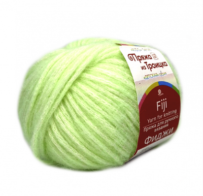 Пряжа "Фиджи", 20% мериносовая шерсть, 60% хлопок, 20% акрил, 50 г - 95 м, св. салат