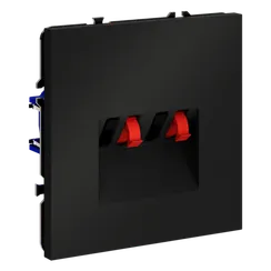 Розетка акустическая встраиваемая VOLTUM S70 4-местная, (черный матовый)