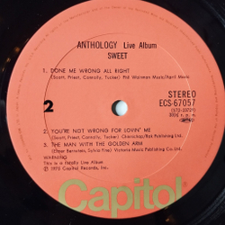 Винтажная виниловая пластинка LP Сборник The Sweet Anthology (Japan 1975) (No Obi) Fox On The Run