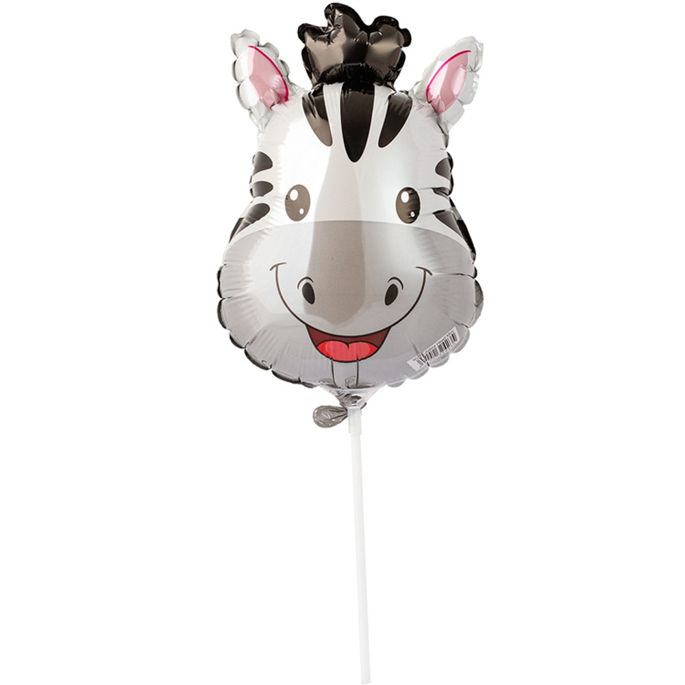 Шар Фольгированный Голова Зебры (Белый)