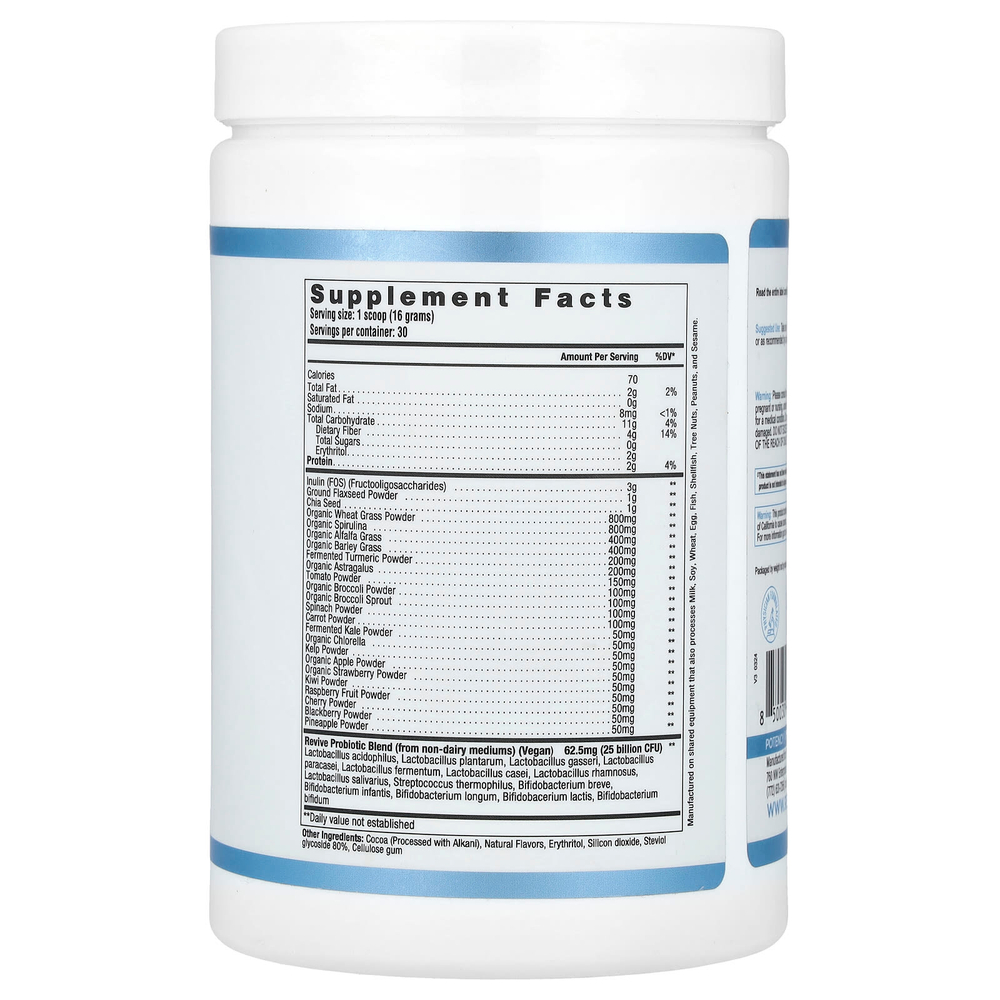 Revive, Daily Greens, шоколад, 480 г (16,93 унции)