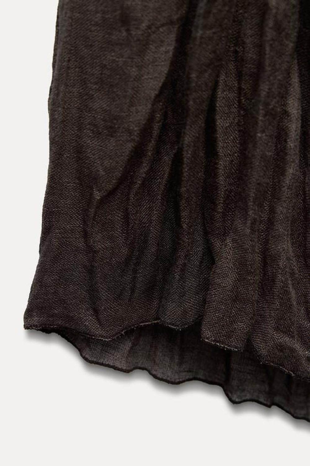 ZARA ТОП ИЗ ЖАТОЙ ЛЬНЯНОЙ ТКАНИ ZW, КОРИЧНЕВЫЙ