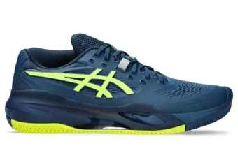 Мужские кроссовки теннисные Asics Gel-Resolution X Clay - mako blue/safety yellow