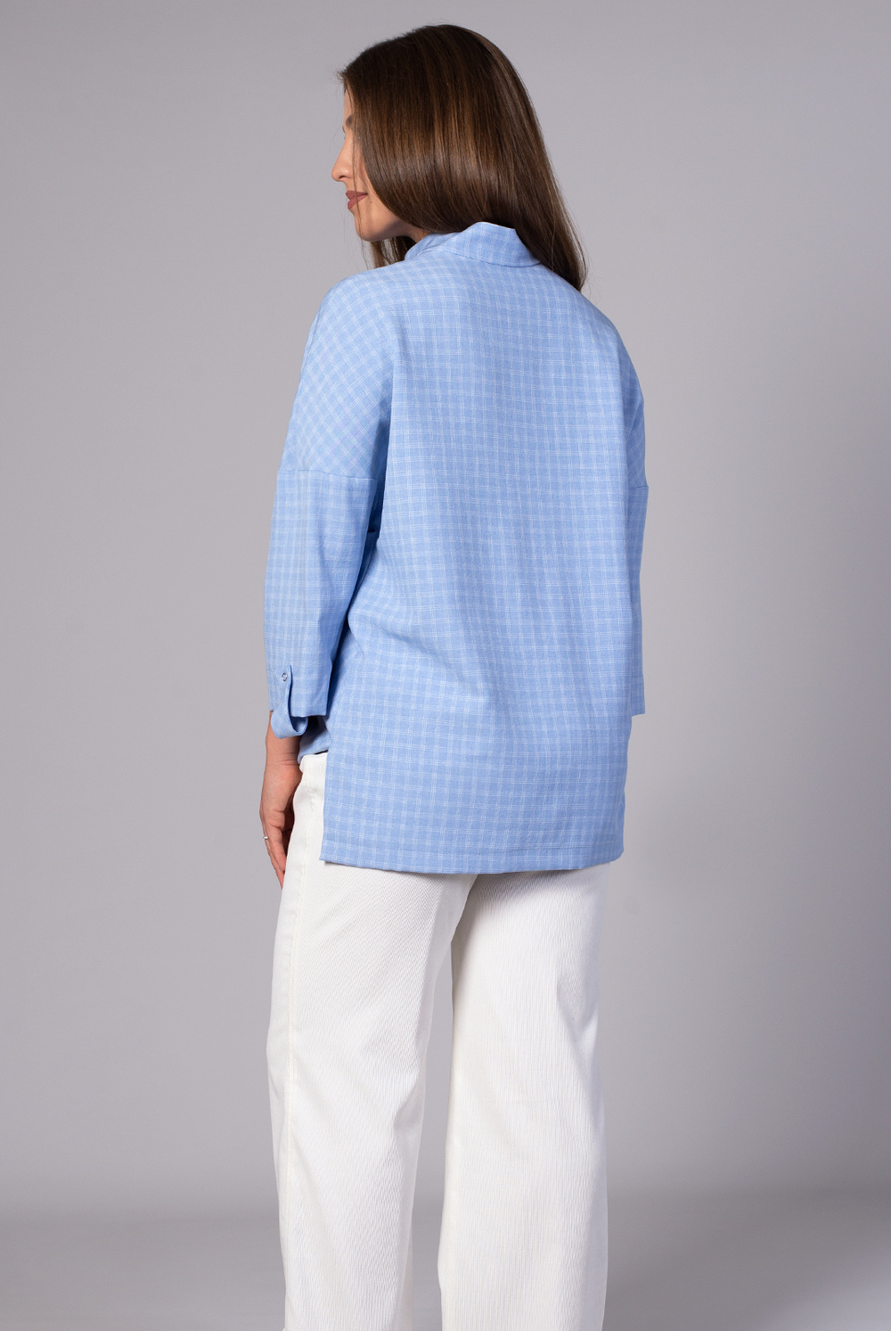 Блузка женская 3726ЛП, клетка #259Клб093726ЛП