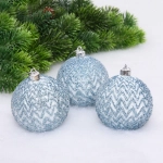 Новогодние шары VERSAILLES «Антарес» 8 см (набор 3 шт), Голубой