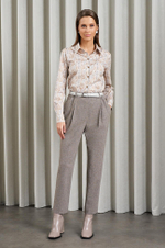 3998 Брюки женские (пепельно-бежевый меланж)