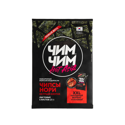 Чипсы Нори листовые Острые кимчи Чим Чим 25 гр