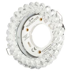 DK84 CH/WH Светильник ЭРА под лампу Gx53, 220V,13W, хром/прозрачный | Встраиваемые светильники Для ламп GX53