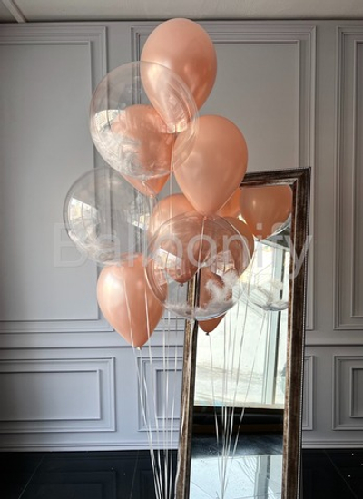 Набор шаров "Персик и перо"