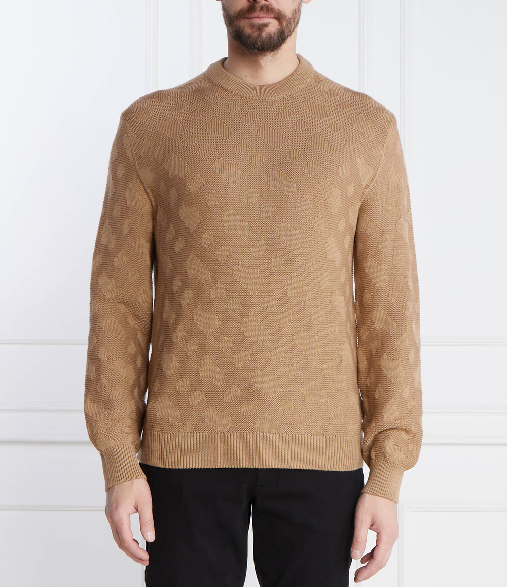 Хлопковый свитер palao BOSS BLACK - коричневый(50506033)