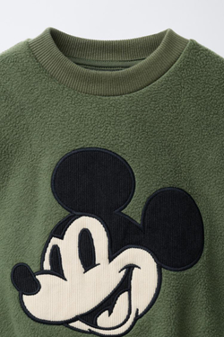 ZARA ТОЛСТОВКА ИЗ ОВЧИНЫ MICKEY MOUSE © DISNEY, ХАКИ