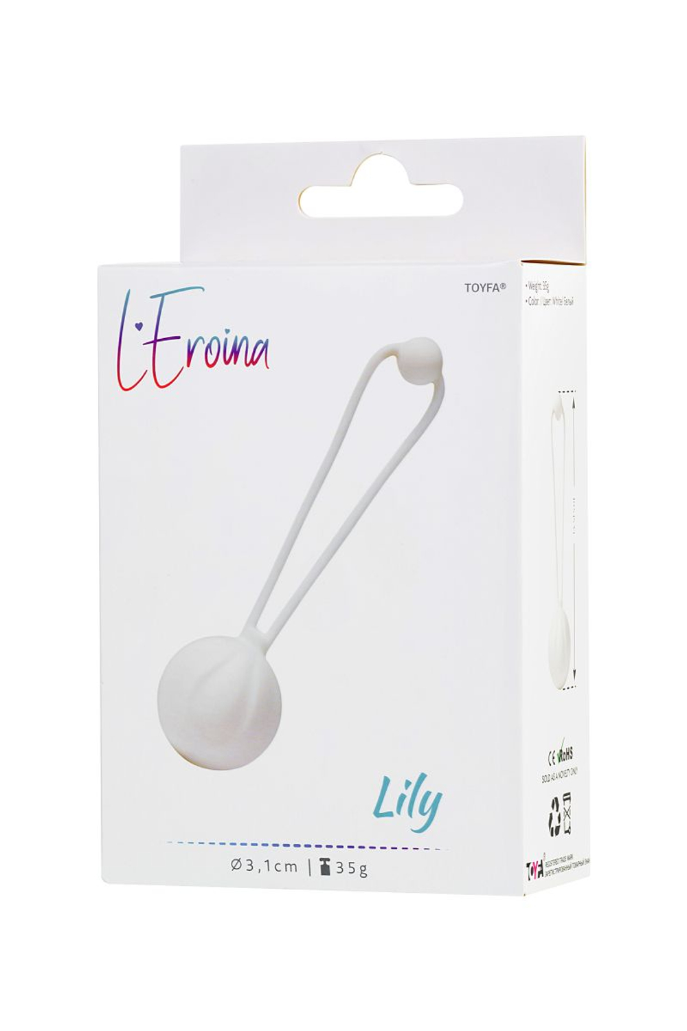 Белый вагинальный шарик LILY (Цвет: белый)