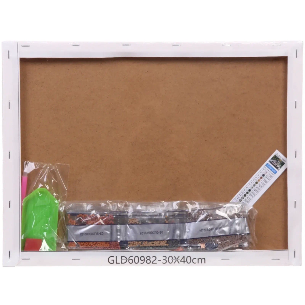 Алмазная мозаика на подрамнике с полным заполнением «МИР ЯРКИХ КРАСОК», щенки хаски, 30*40см