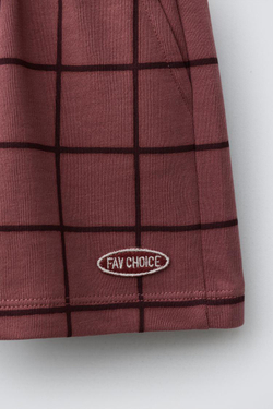 ZARA ШОРТЫ В КЛЕТКУ, БУРГУНДИ