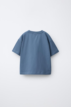 ZARA НАБОР ИЗ ТРЕХ ОДНОТОННЫХ ФУТБОЛОК, СЕРО-СИНИЙ