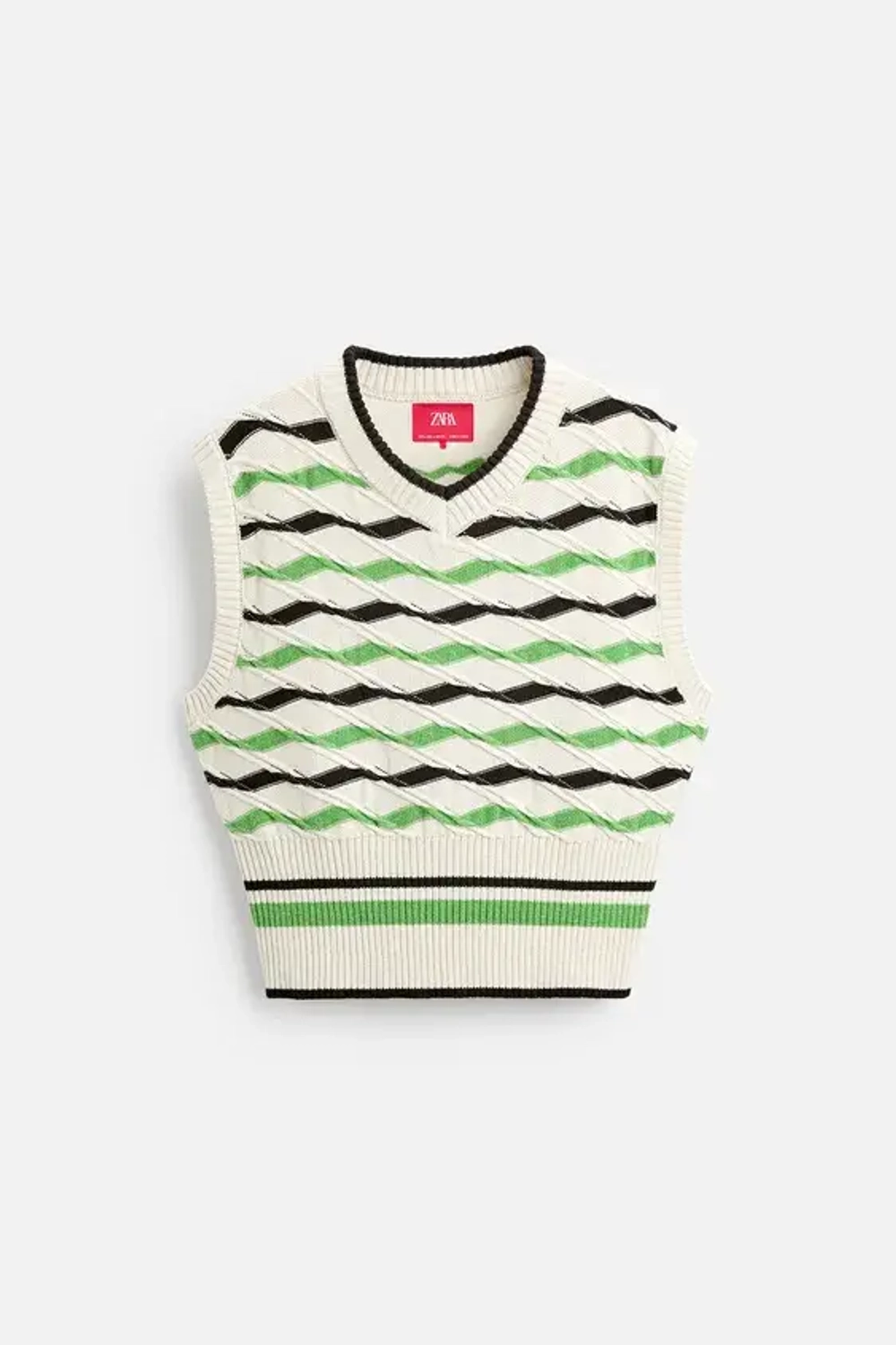 ZARA X HARRY LAMBERT ЖИЛЕТ В ПОЛОСКУ, ЭКРЮ
